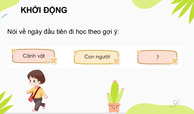 PowerPoint Tiếng Việt 3 Bài 4: Nhớ lại buổi đầu đi học