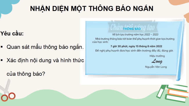 PowerPoint Tiếng Việt 3 Bài 2: Viết thông báo