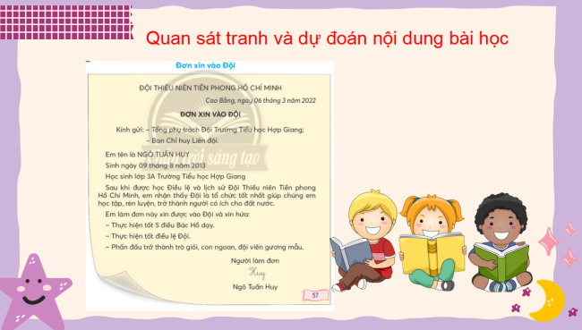 PowerPoint Tiếng Việt 3 Bài 2: Đơn xin vào đội