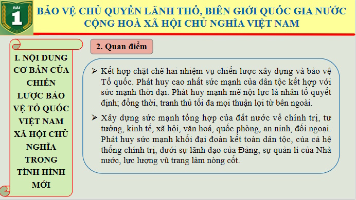Giáo án PowerPoint Giáo dục Quốc phòng và An ninh 11 Bài 1