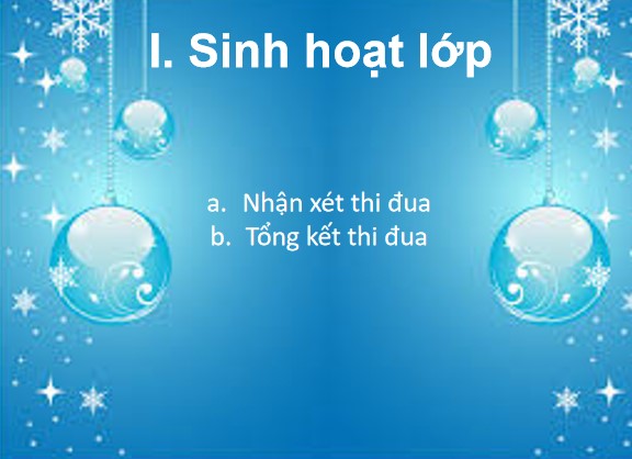 Powerpoint Sinh hoạt lớp Tổ chức Noel