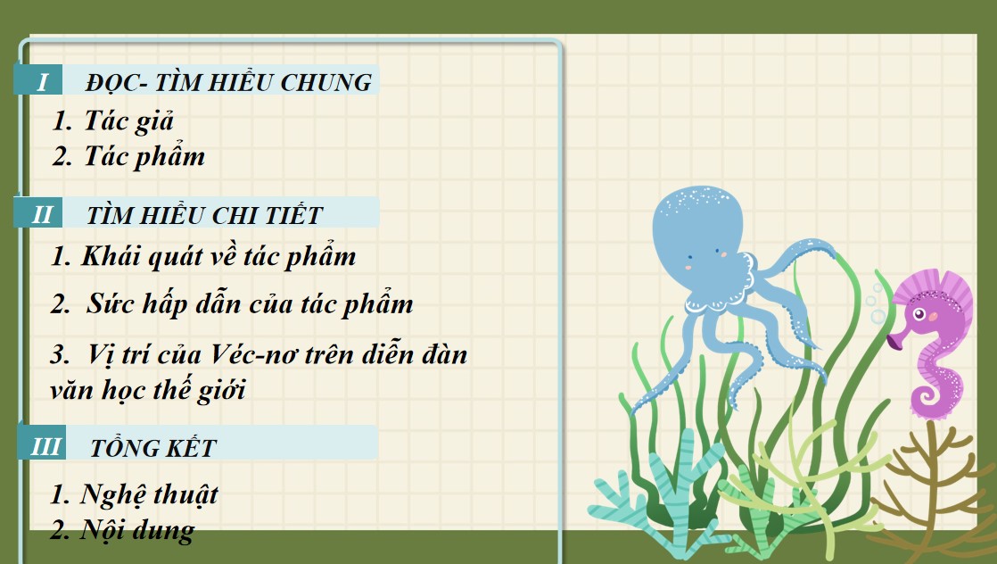 PowerPoint Bài Sức hấp dẫn của tác phẩm "Hai vạn dặm dưới đáy biển" Văn 7 Cánh Diều