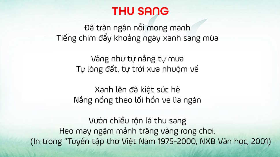 Giáo án Ngữ văn 7 Bài 4: Thu sang