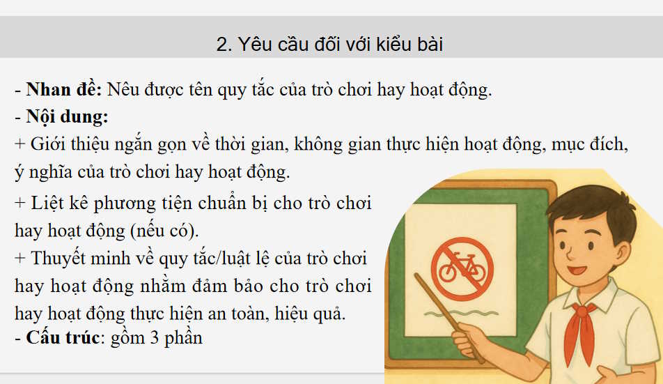 Viết bài văn thuyết minh về một quy tắc hay luật lệ trong hoạt động