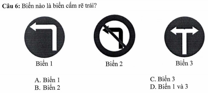Biển nào là biển cấm rẽ trái?