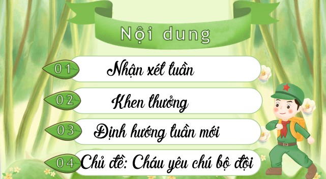 PPT Sinh hoạt lớp chủ đề: Cháu yêu chú bộ đội