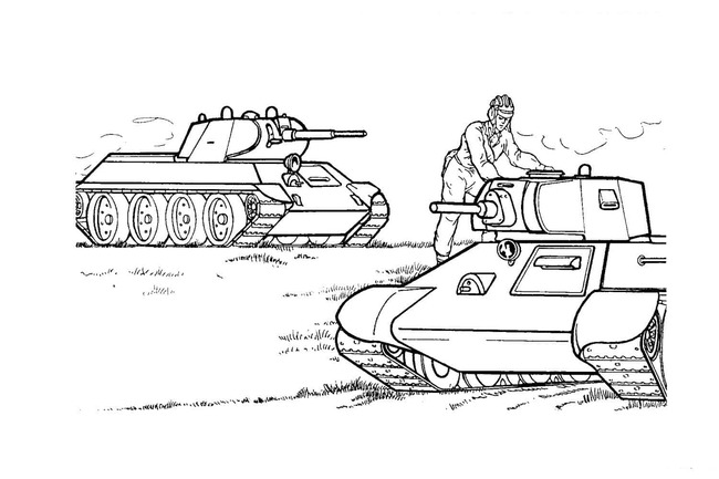 Tranh tô màu xe tăng