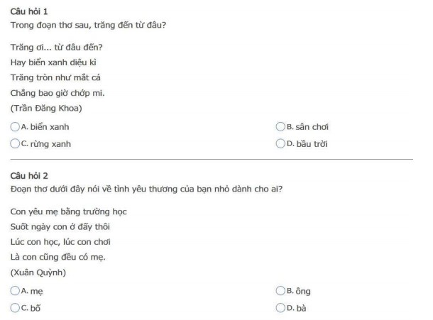 Đề thi TNTV lớp 2 vòng 6 thi Hương năm 2025-2026