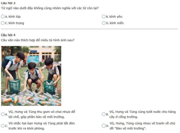 Đề thi TNTV lớp 2 vòng 6 thi Hương năm 2025-2026