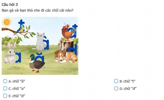 Đề thi TNTV lớp 1 Vòng 7 cấp trường năm 2025-2026