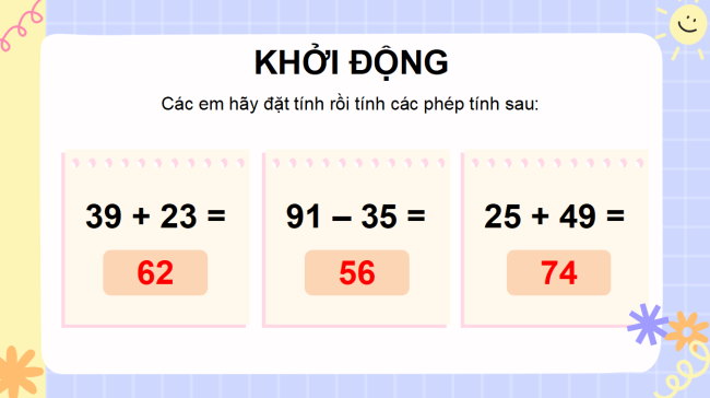 PowerPoint Ôn tập về phép cộng, phép trừ trong phạm vi 100
