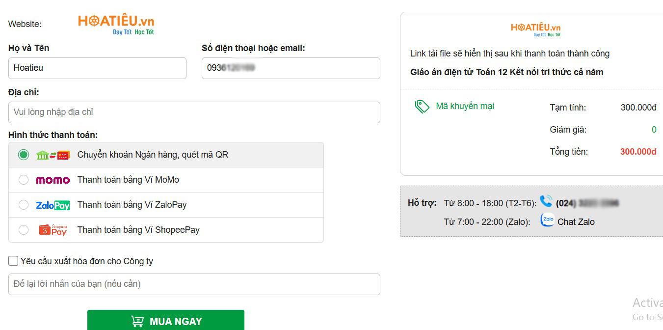 Cách tải tài liệu gói Hoatieu Pro
