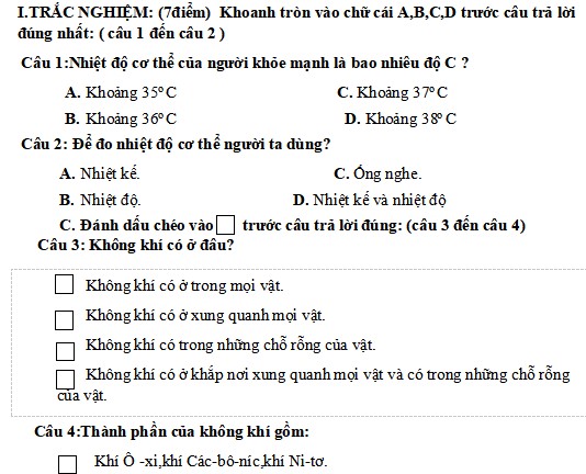 de thi khoa hoc lop 4 hoc ki 1 ket noi tri thuc 2*503685