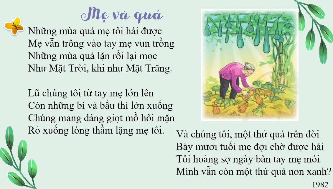 PowerPoint Bài Mẹ và quả Văn 7 Cánh Diều