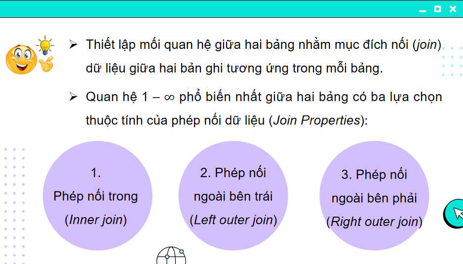 Liên kết các bảng trong cơ sở dữ liệu