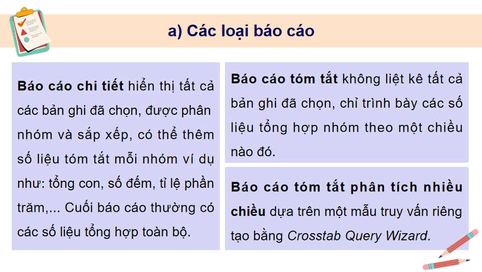 Tạo báo cáo đơn giản