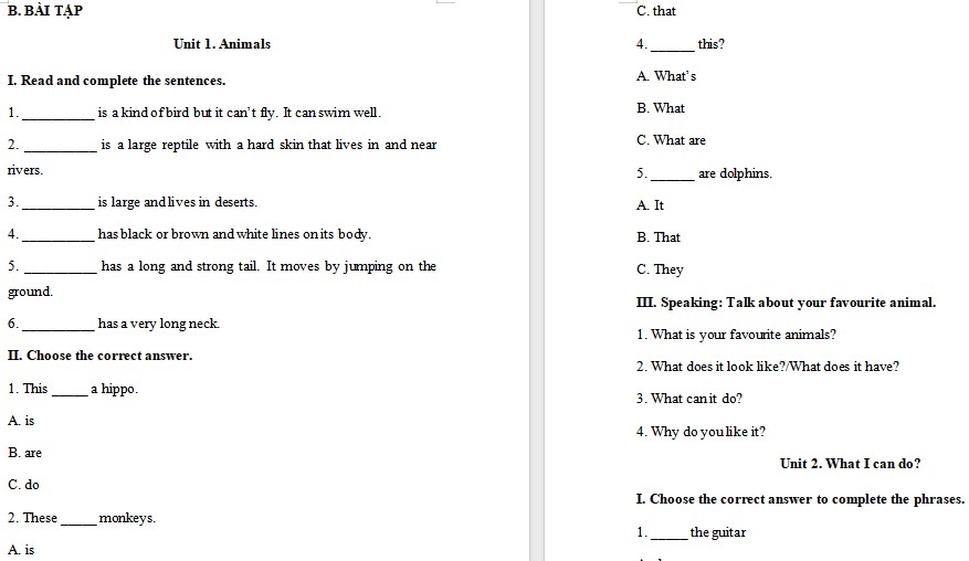 Đề cương ôn tập học kì 1 Tiếng Anh 4 i-Learn Smart Start