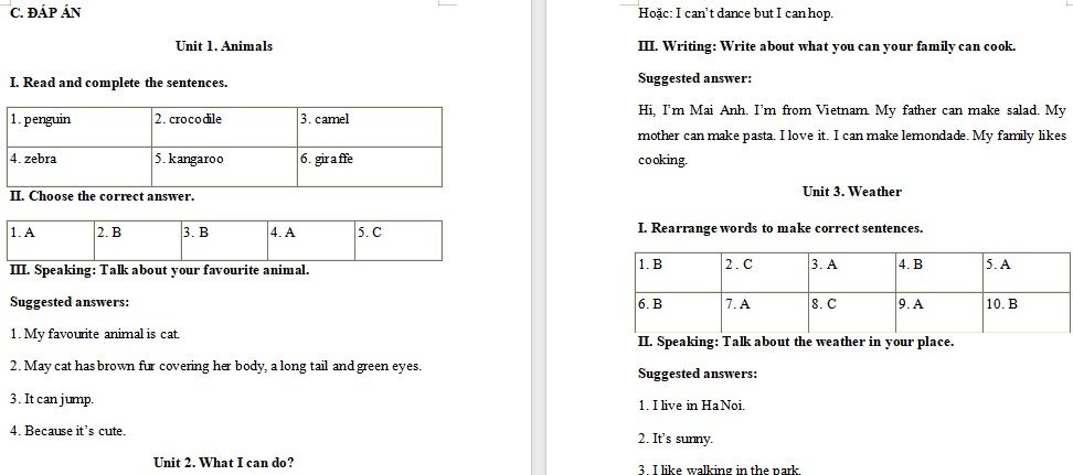 Đề cương ôn tập học kì 1 Tiếng Anh 4 i-Learn Smart Start