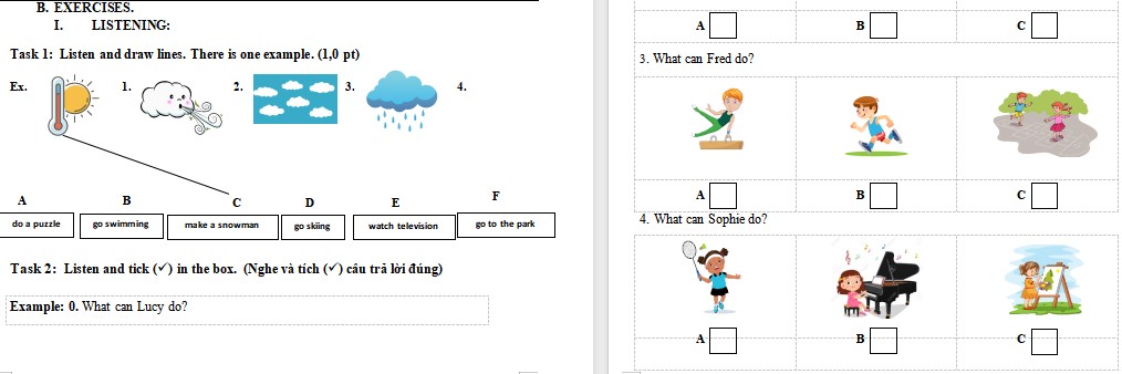 Đề cương ôn tập học kì 1 Tiếng Anh 4 i-Learn Smart Start