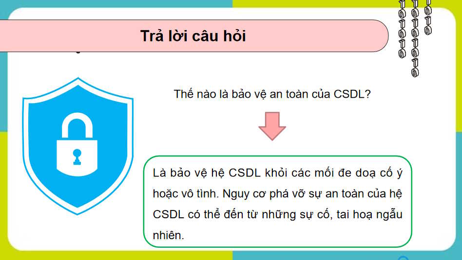 Bảo vệ sự an toàn của hệ CSDL và bảo mật thông tin trong CSDL