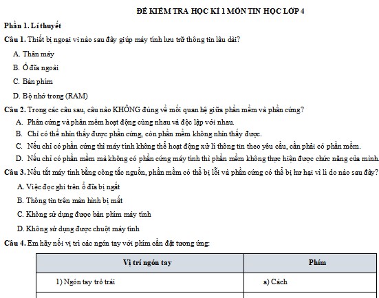 de thi tin hoc lop 4 hoc ki 1 canh dieu 2*504444