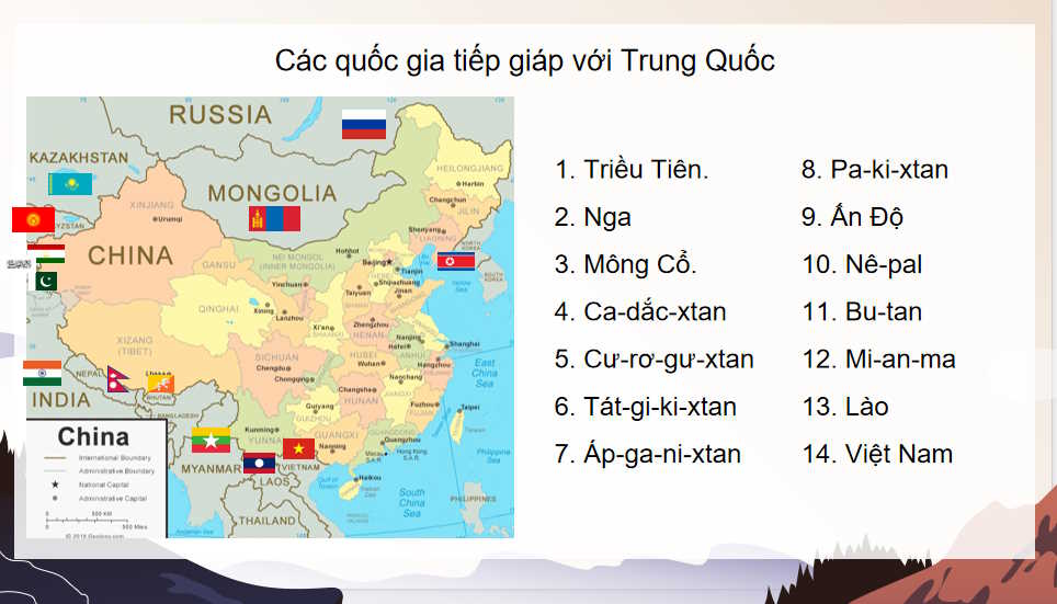 PowerPoint Địa lí 11 Bài 26: Vị trí địa lí điều kiện tự nhiên dân cư và xã hội Trung Quốc