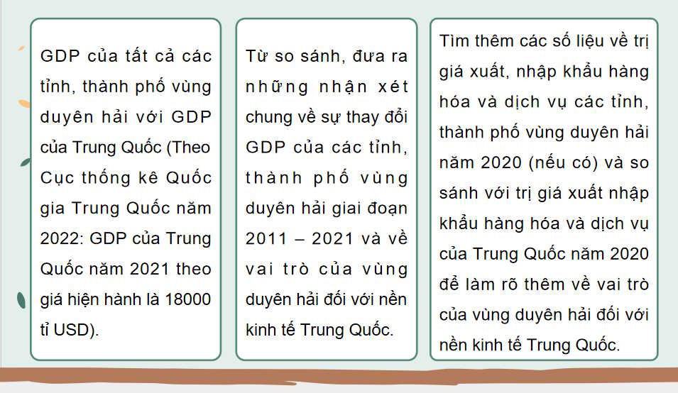 PowerPoint Địa lí 11 Bài 28: Thực hành viết báo cáo về sự thay đổi của kinh tế vùng duyên hải Trung Quốc