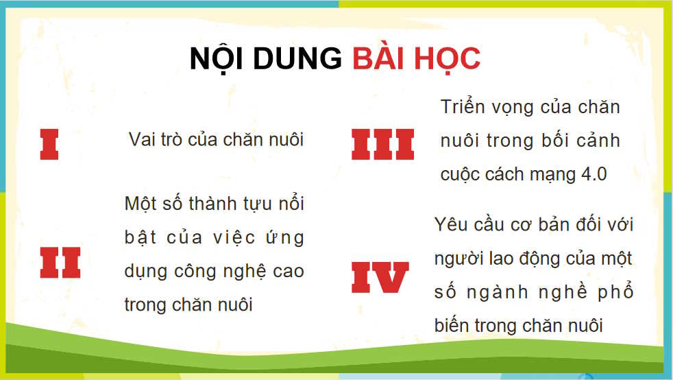  Bài 1: Vai trò và triển vọng của chăn nuôi