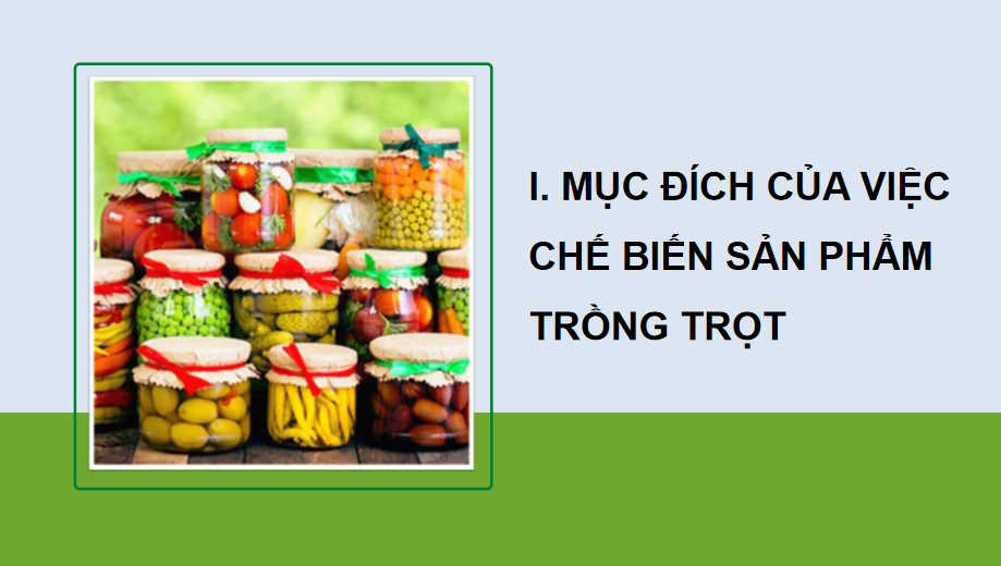 Bài 21: Chế biến sản phẩm trồng trọt