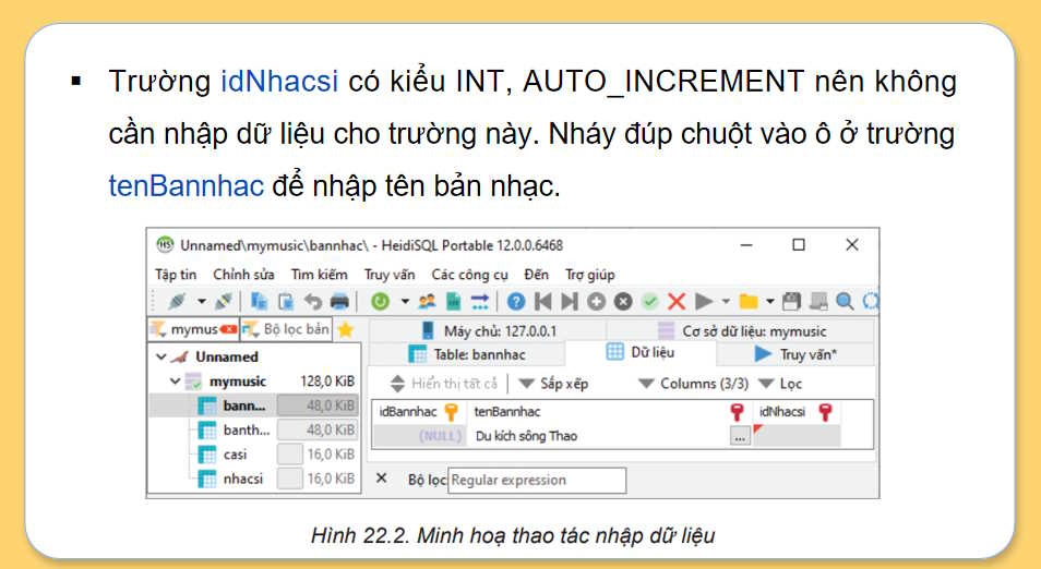 Giáo án Tin học 11 Bài 22: Thực hành cập nhật bảng dữ liệu có tham chiếu