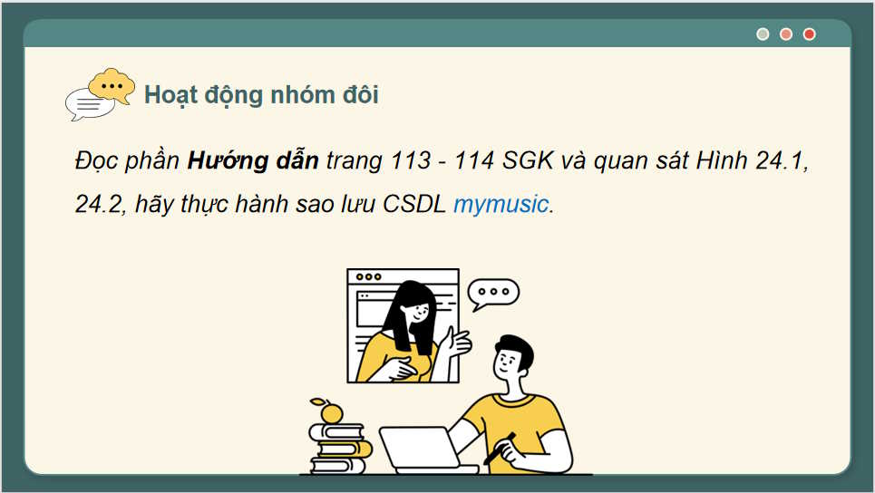 Giáo án Tin học 11 Bài 24: Thực hành sao lưu dữ liệu