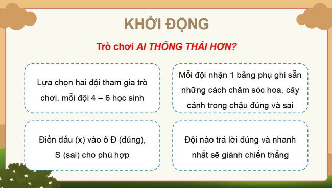 PowerPoint Công nghệ 4 Bài 6: Chăm sóc hoa, cây cảnh trong chậu