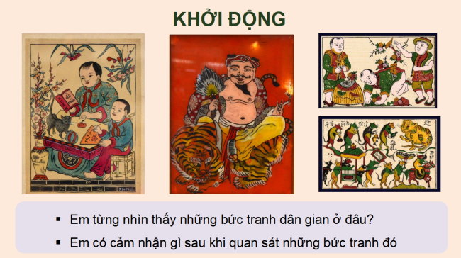 PowerPoint Mĩ thuật 4 Chủ đề 2: Một số dạng không gian trong tranh dân gian Việt Nam