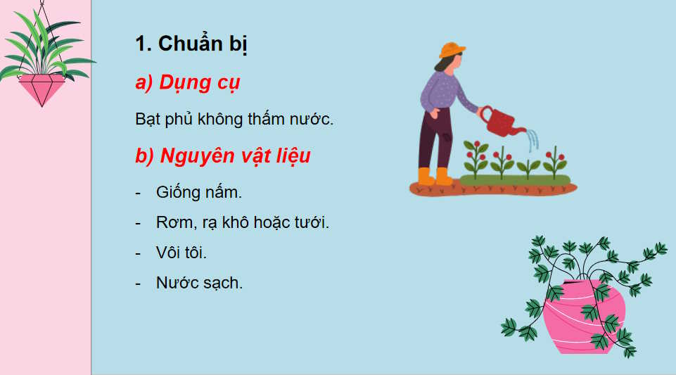 Thực hành Sử dụng rơm dạ để trồng nấm rơm