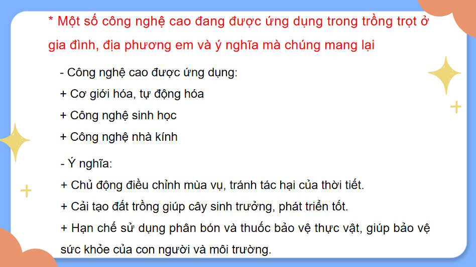 Công nghệ 10 Ôn tập chương VII