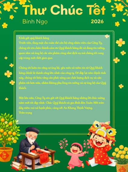 Thiệp Chúc Tết 2026 đẹp gửi khách hàng