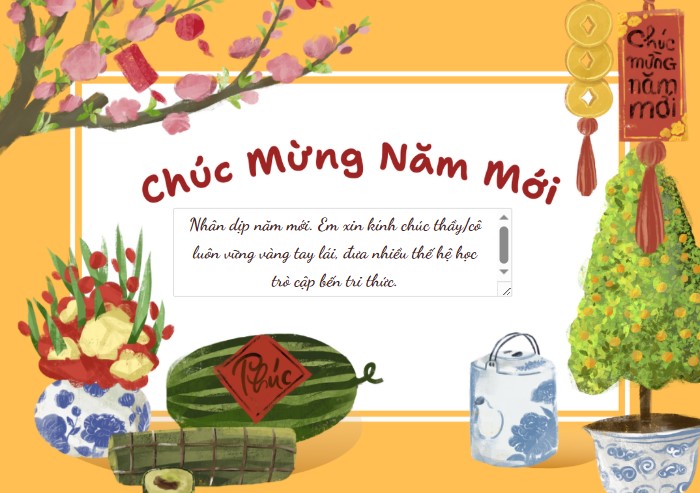 Thiệp Chúc Tết 2026 đẹp gửi thầy cô