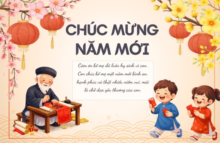 Thiệp Chúc Tết 2026 đẹp gửi bố mẹ