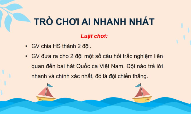 PowerPoint Âm nhạc 3 Chủ đề 2 Tiết 2: Hát Quốc ca Việt Nam (Lời 2). Nghe nhạc: Cháu hát về đảo xa