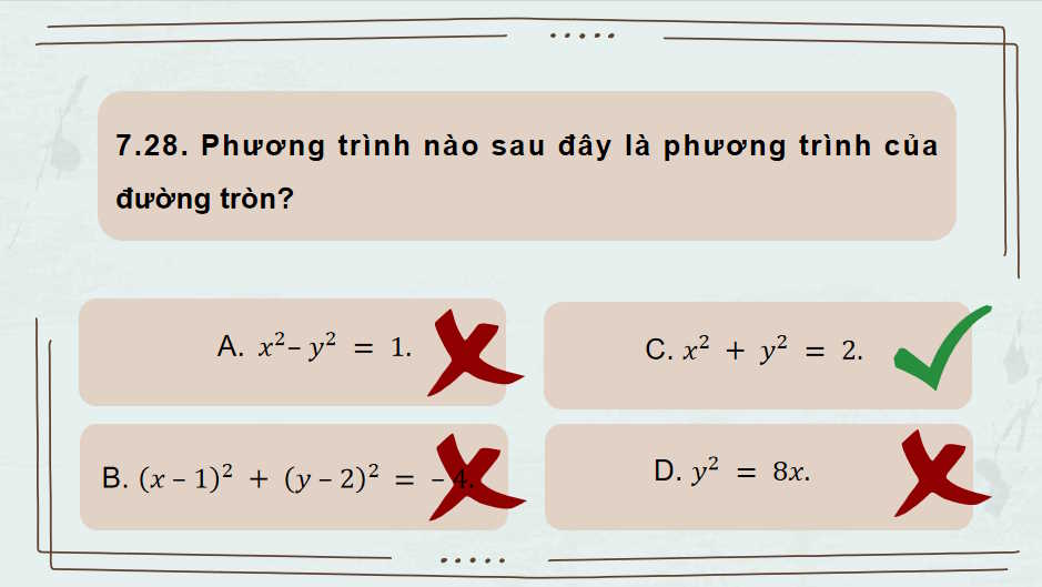 Bài tập cuối chương 7 Toán 10