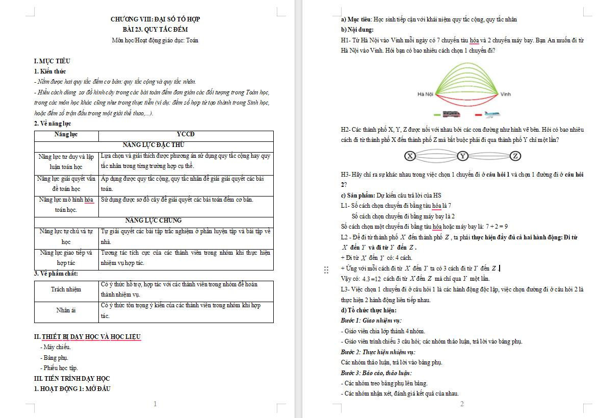 PowerPoint Toán 10 Bài 23: Quy tắc đếm