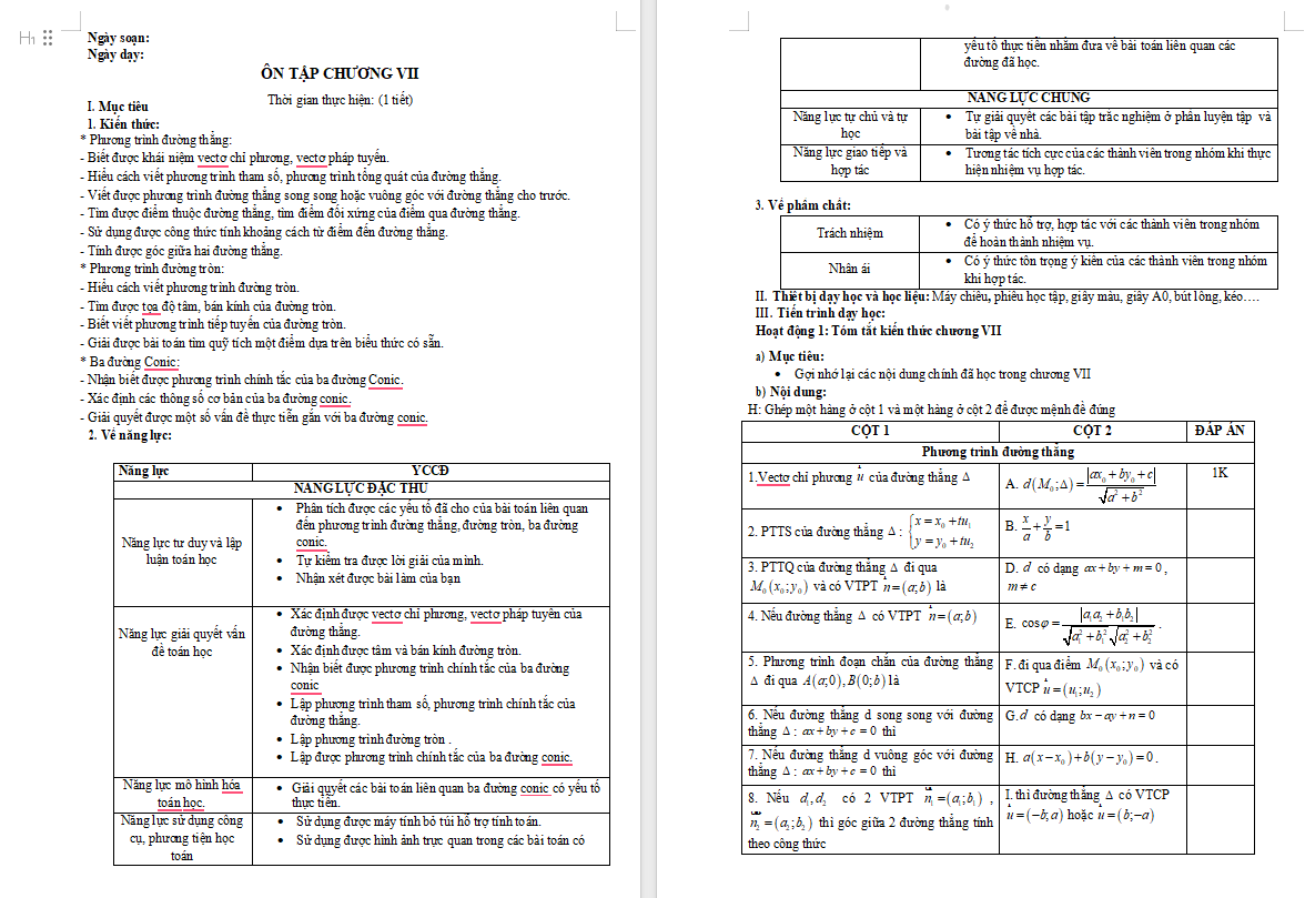 Bài tập cuối chương 7 Toán 10