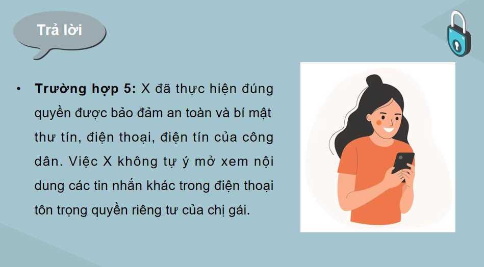 Quyền được đảm bảo an toàn và bí mật thư tín điện thoại điện tín của công dân