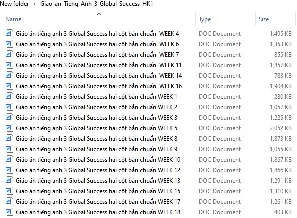 Giáo án Tiếng Anh lớp 3 Global Success HK1