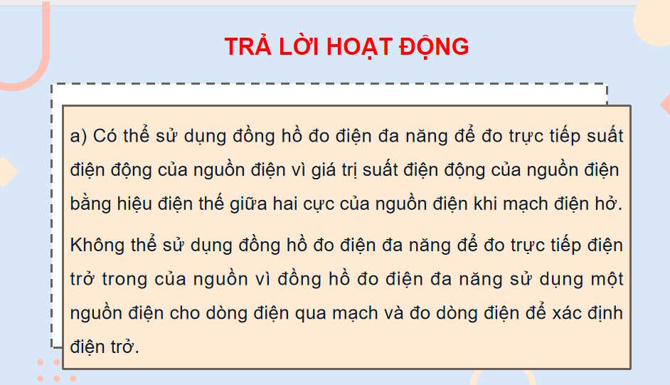 Vật lí 11 Bài 26: Thực hành Đo suất điện động và điện trở trong của pin điện hoá