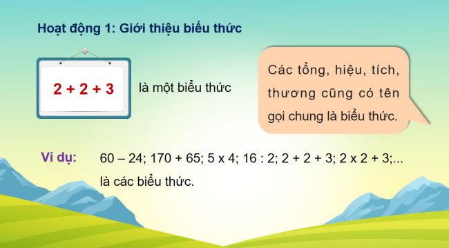 PowerPoint Toán 3: Làm quen với biểu thức