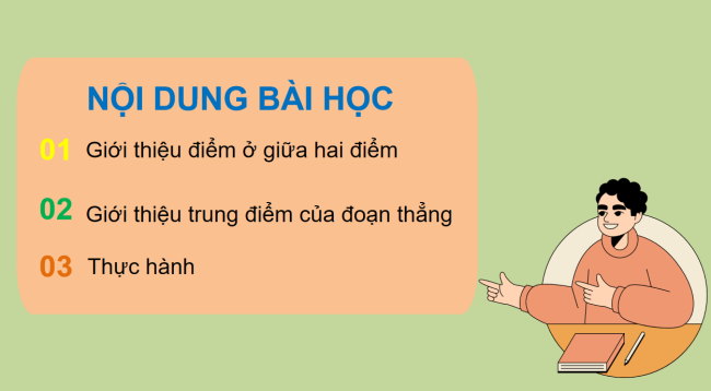 PowerPoint Toán 3: Điểm ở giữa. Trung điểm của đoạn thẳng