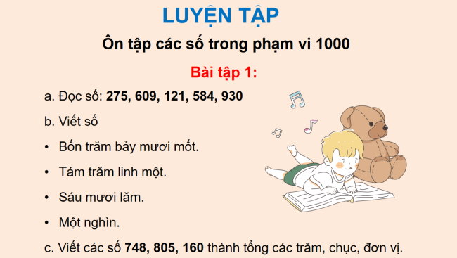 PowerPoint Toán 3: Ôn tập các số trong phạm vi 1000