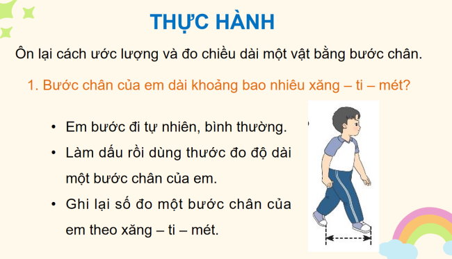 PowerPoint Toán 3: Đo khoảng cách bằng bước chân