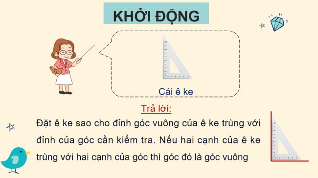 PowerPoint Toán lớp 4 Bài 21: Hai đường thẳng vuông góc. Vẽ hai đường thẳng vuông góc